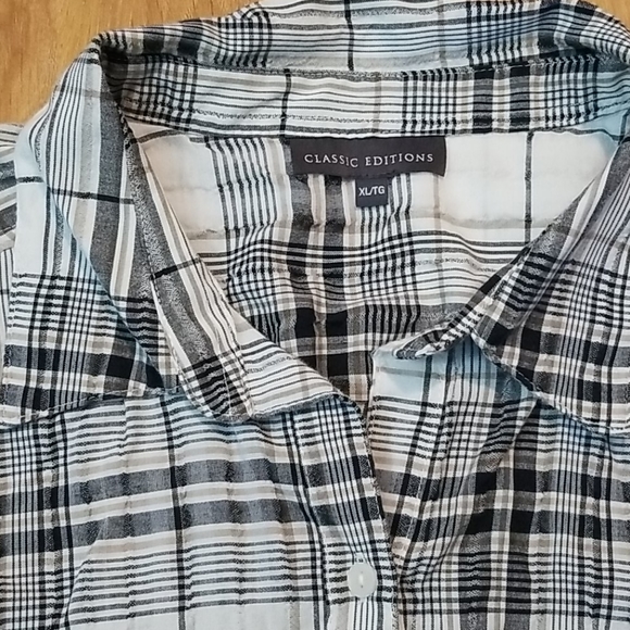 Classic Editions womans short sleeve plaid button up shirt XL - Picture 5 of 10